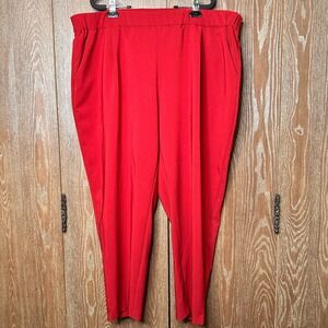 Torrid Red Plus Size 3 Womens Elastic Waist Trousers Career Casual Pants Stretch